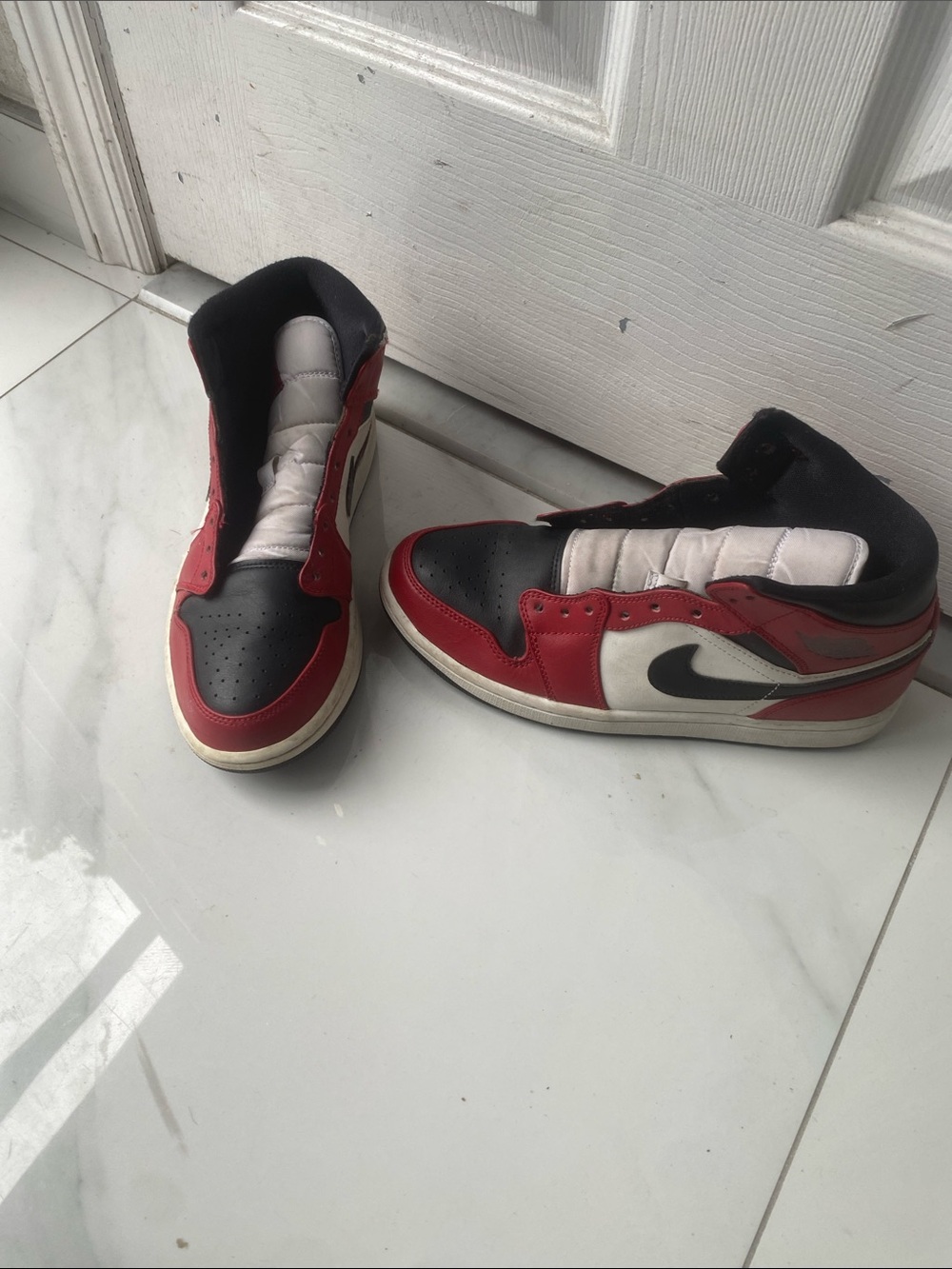 Nike Red Black White High-Top Sneakers